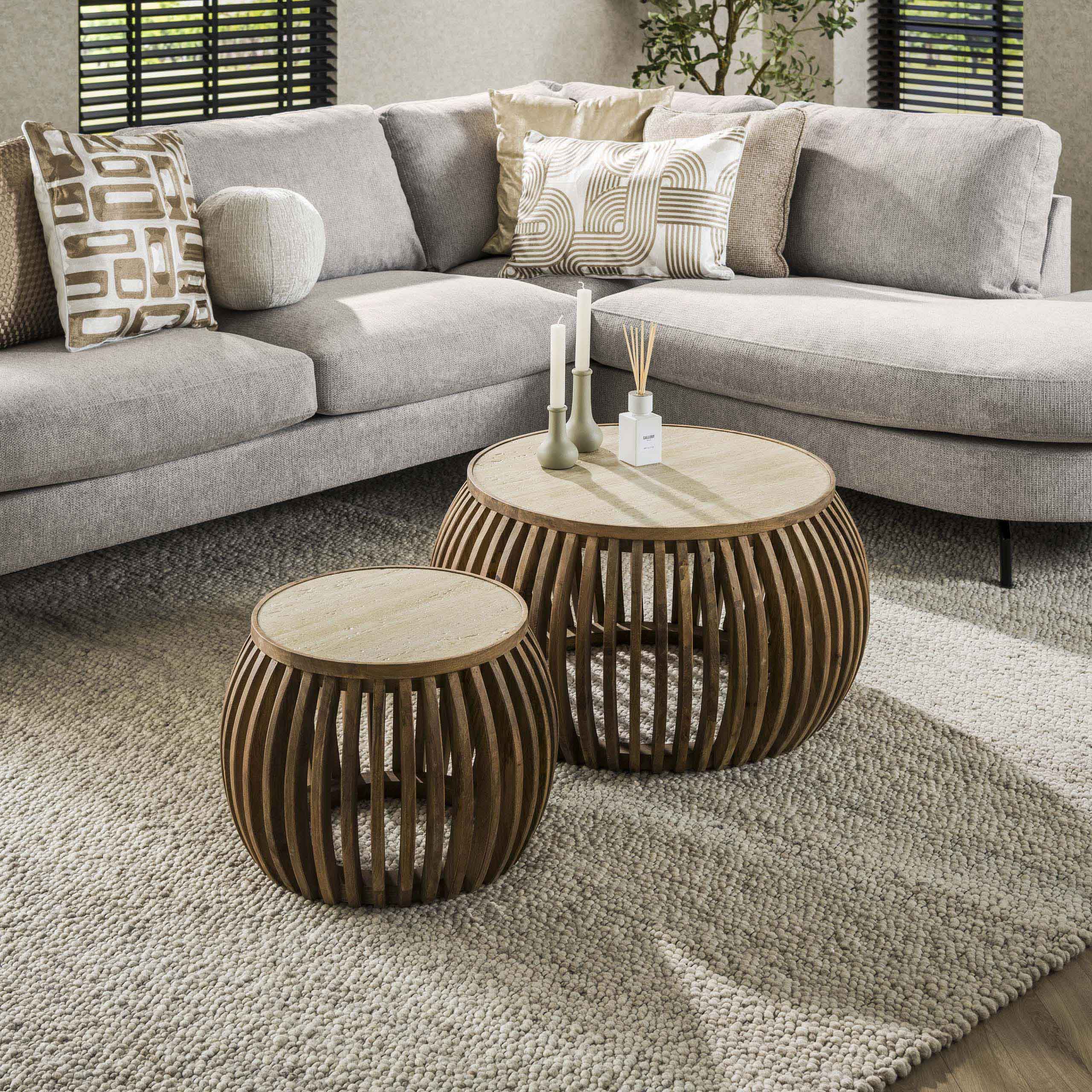 Soffbord Nuovo Curve - set om 2 - Solid mangosand