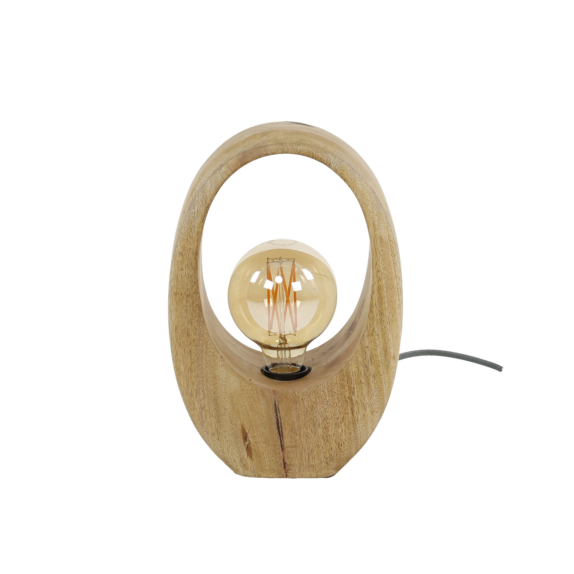 Bordslampa 1L Valvträ / Solid mango naturell