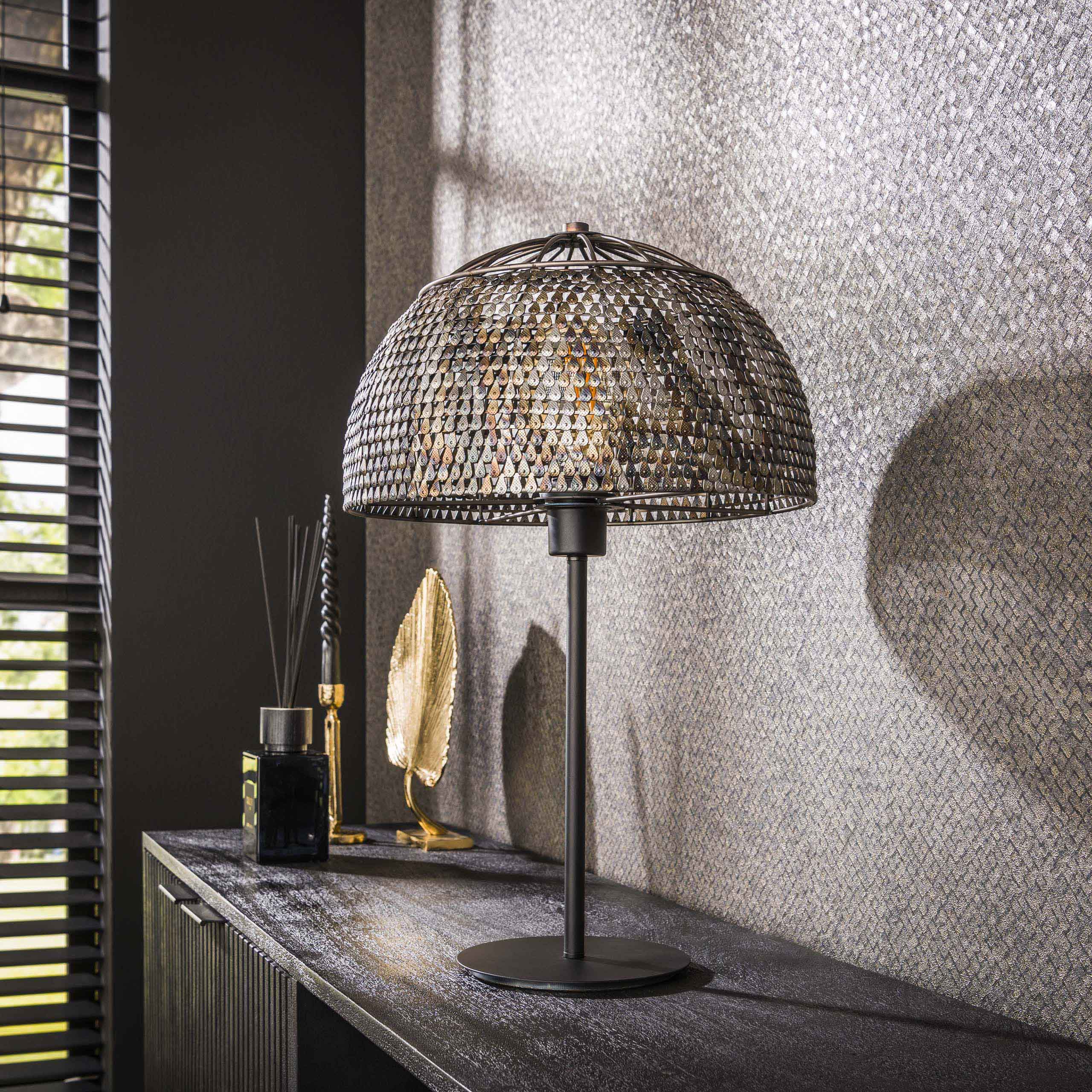 Bordslampa Ø35 pansar öppen / Svart brun