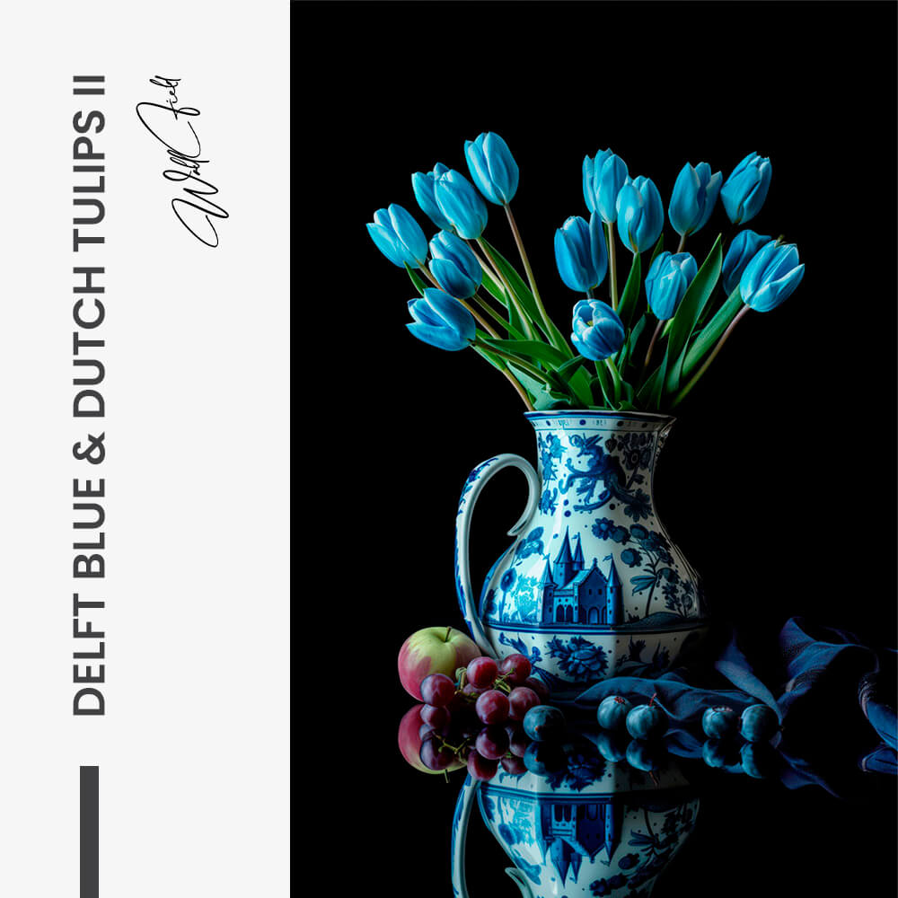 Delft Blue & Dutch Tulips II – Glas