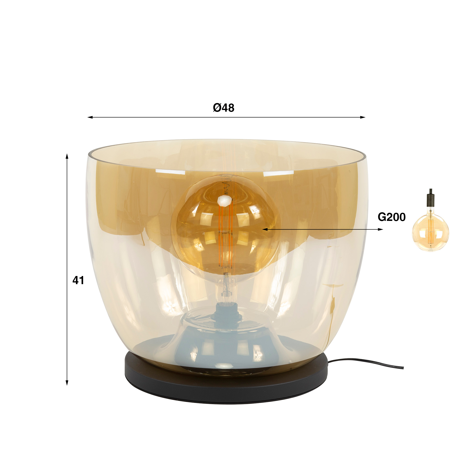 Golvlampa UP XXL 1-ljus - Bärnstensfärgad glas