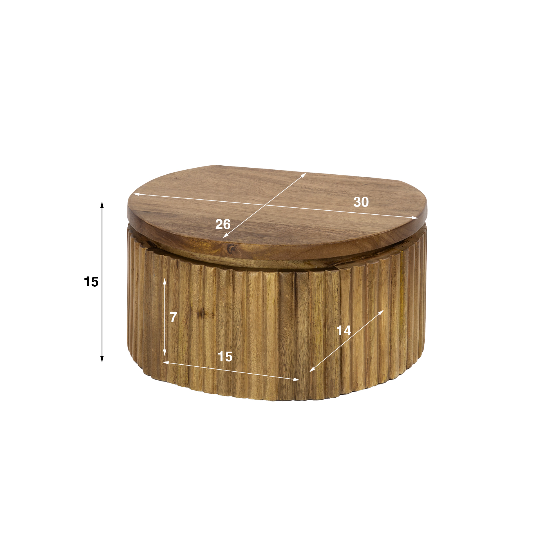 Sängbord Wave XS flytande runt - 1 låda - Mangosand