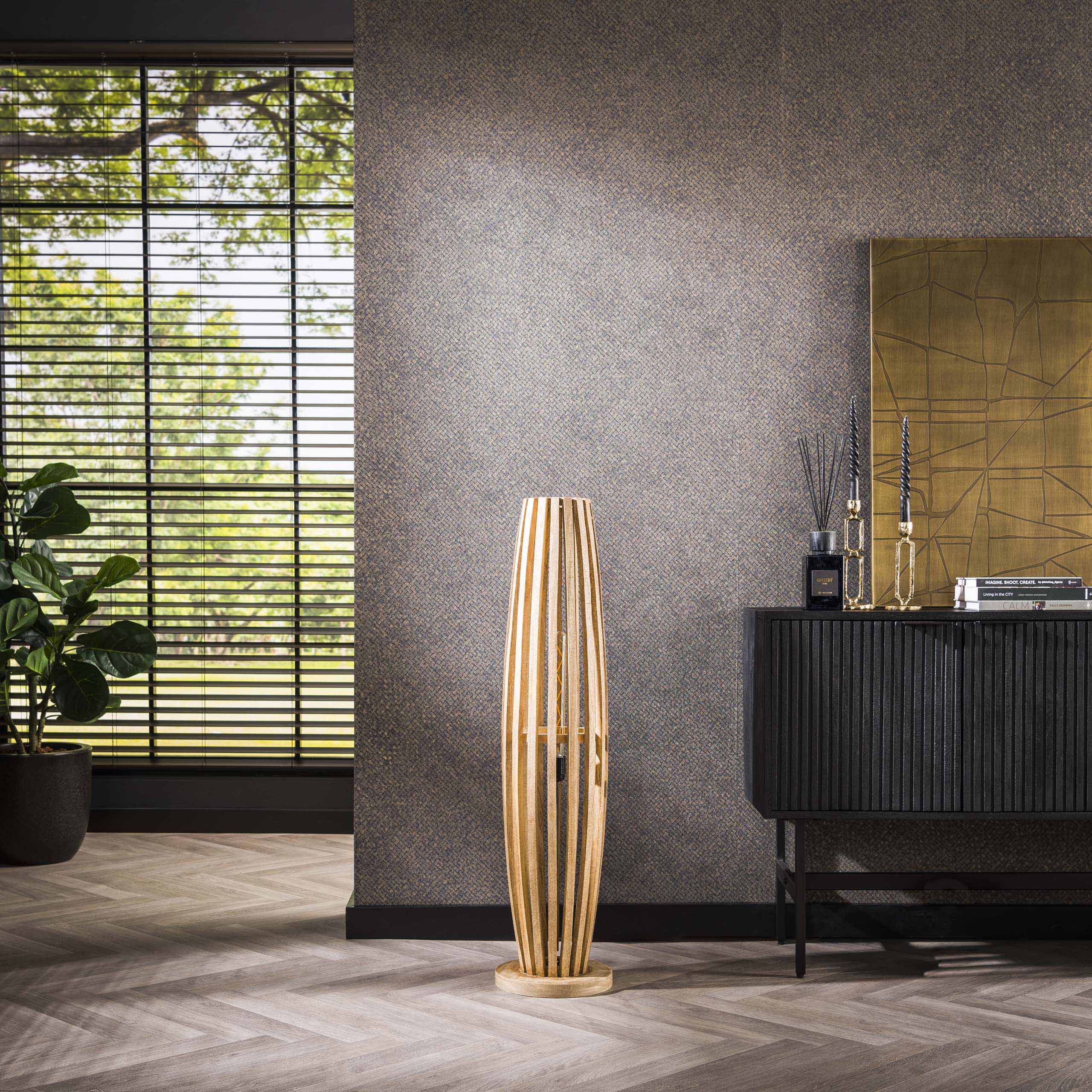 Golvlampa 2L orbit / Solid mango naturell