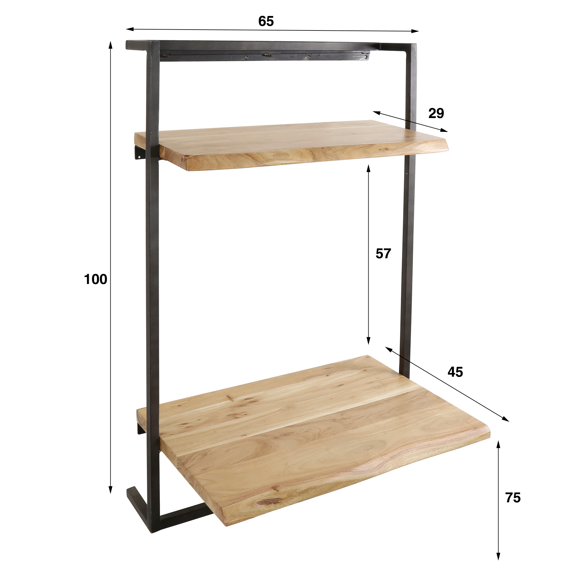 Skrivbordsluft solid / Solid akacia naturlig