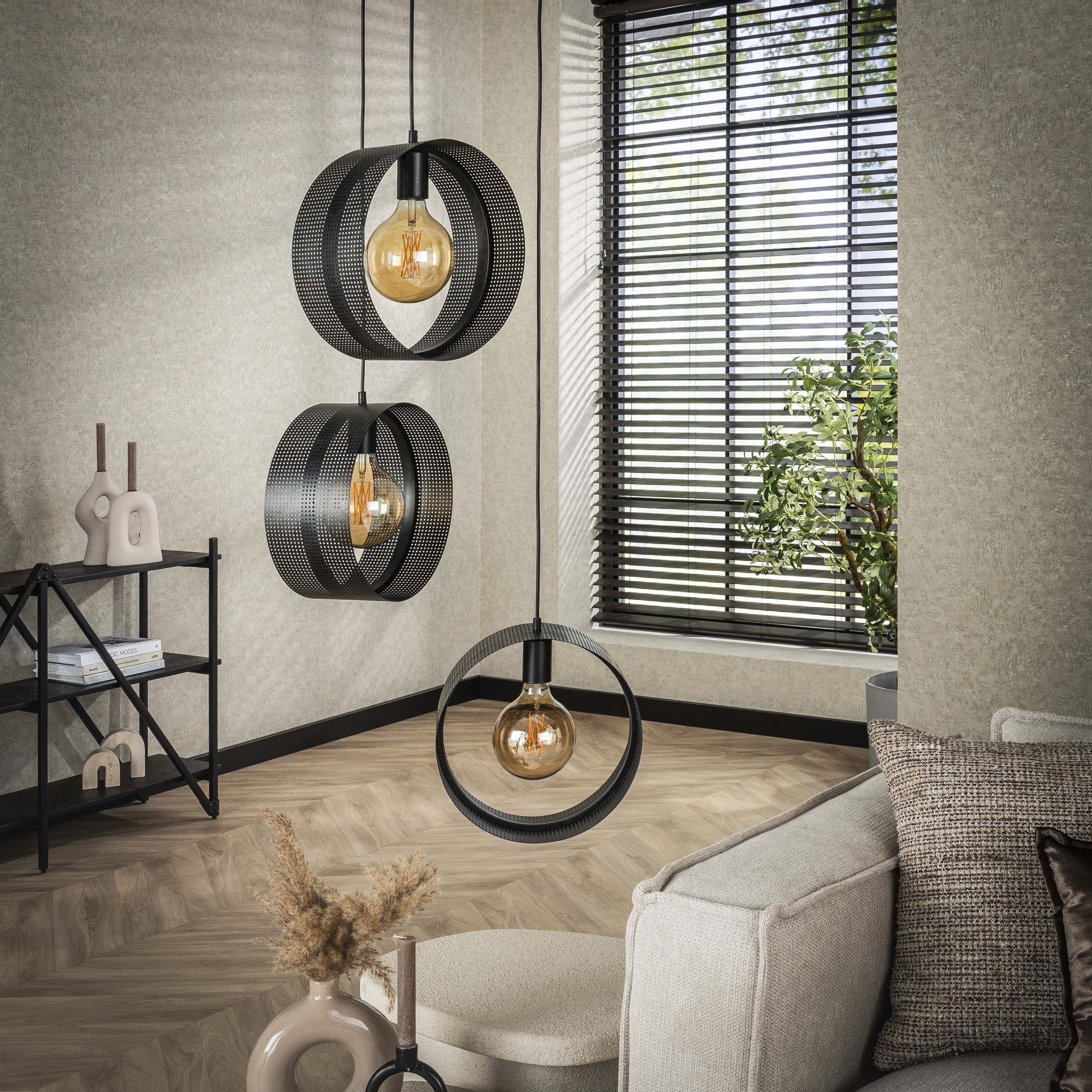 Hänglampa Ringnät steg 3-ljus - Charcoal