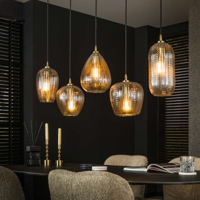 Hänglampa 5L diamantkornmix / Diamantglas
