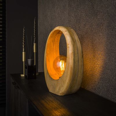 Bordslampa 1L bågträ L