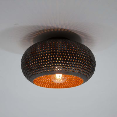 Taklampa Ø35 skivstans / Svartbrun