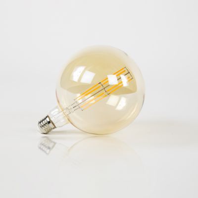 Ljuskälla LED [G150] glödtrådskula Ø15 / Amber glas