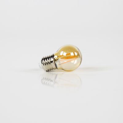 LED glödlampa G45 Ø4,5 cm - Bärnstensfärgad glas
