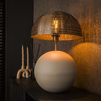 Bordslampa 1L sfär natur L / Naturgrå